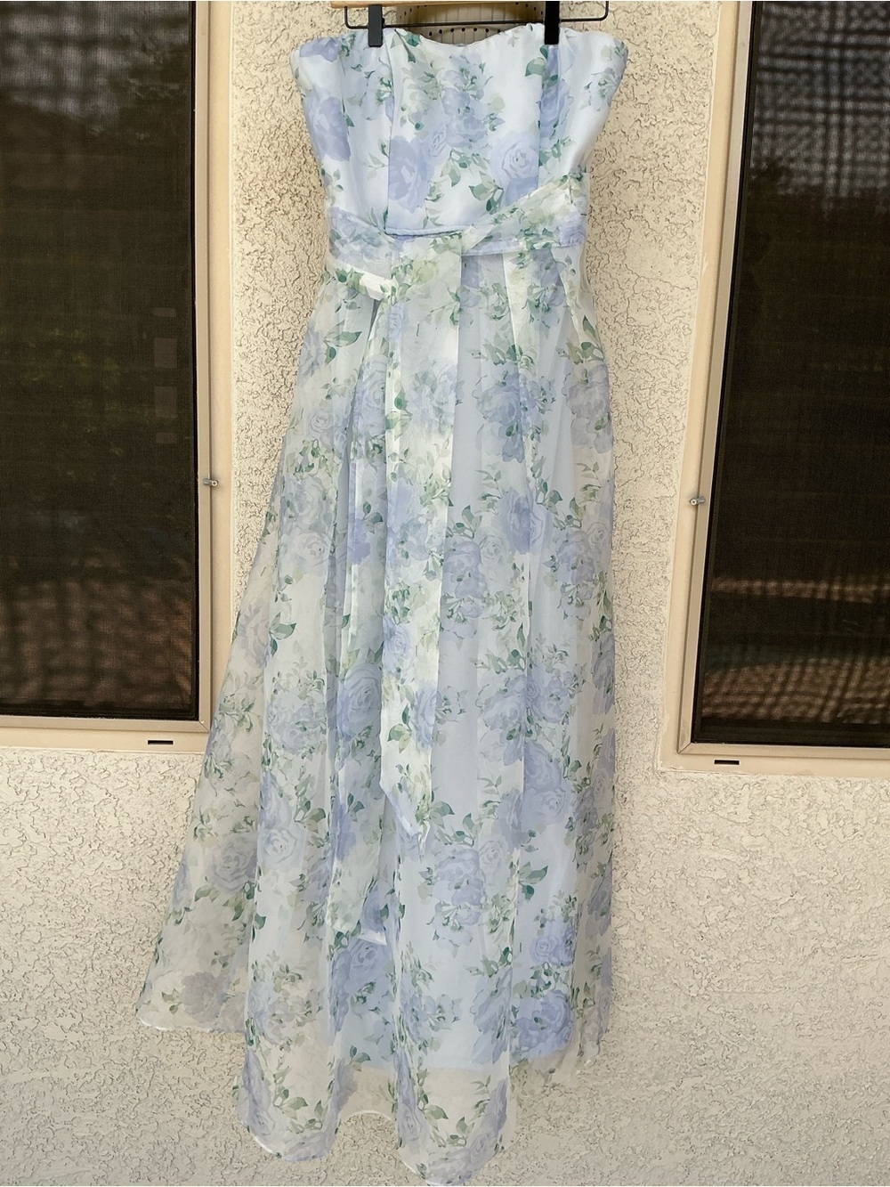 NWT Lulu’s Charming Sweetness Periwinkle Floral Organza Pleated Maxi Dress L XL - Picture 3 of 14